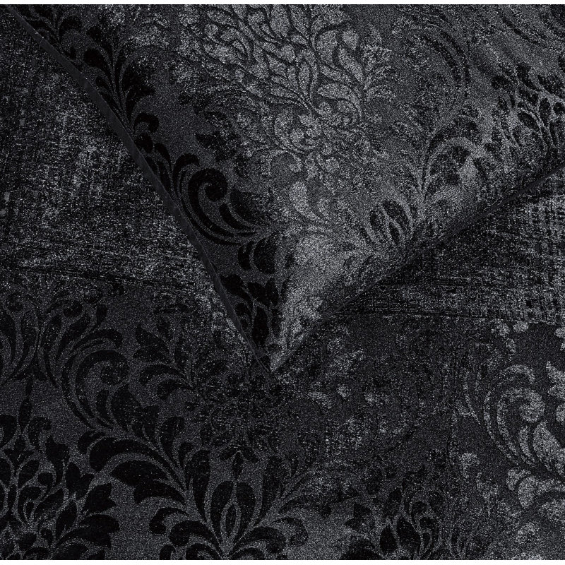 Velvet Duvet Cover, Double Duvet Cover + 2 Standard Pillowcases, Black