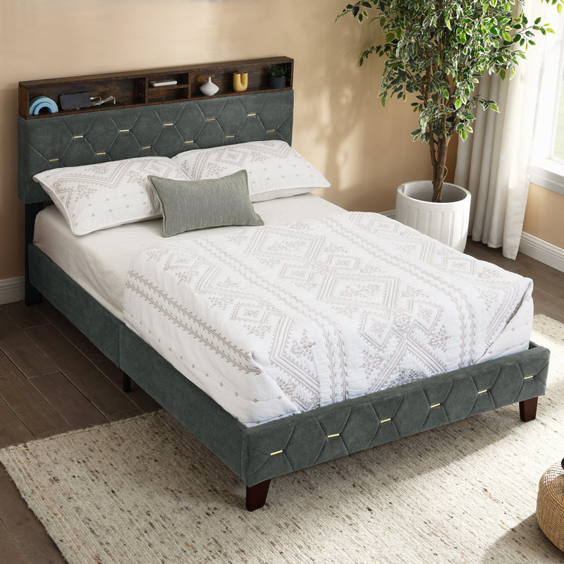 Tressa 44'' Bed Frame, Full, Gray