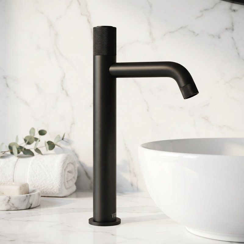 Apollo 12 H Single Handle Vessel Sink Bathroom Faucet, Matte Black
