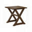 Table d'appoint carrée avec base à tréteaux - Placage en noyer brun, 22 po x 23,5 po x 23,5 po-2088828713
