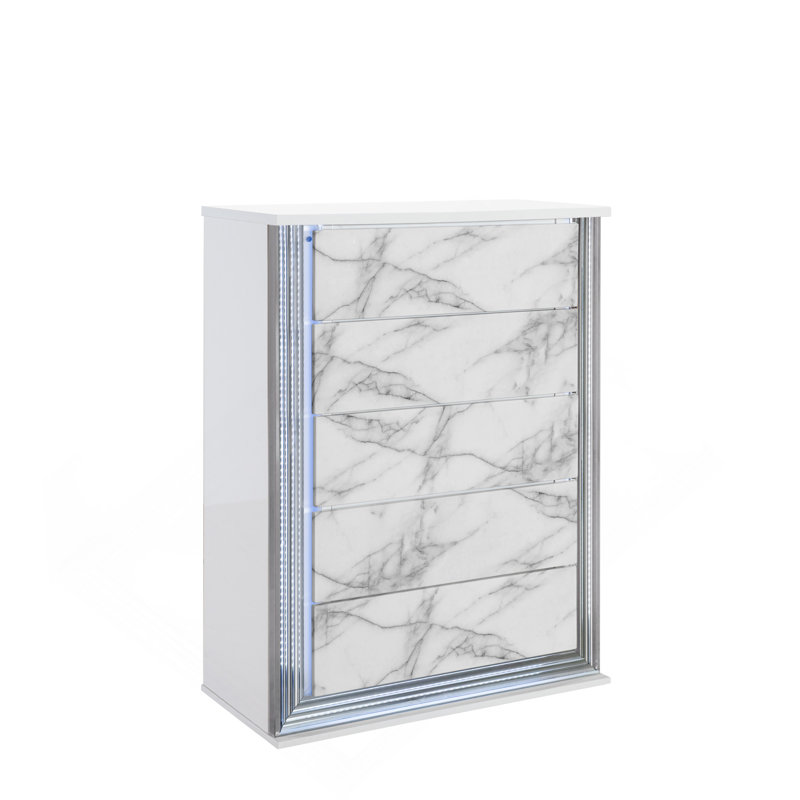 Commode en marbre blanc lune avec DEL