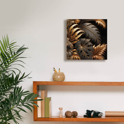 'Golden Leaves' by Rey Klimt Canvas Wall Art