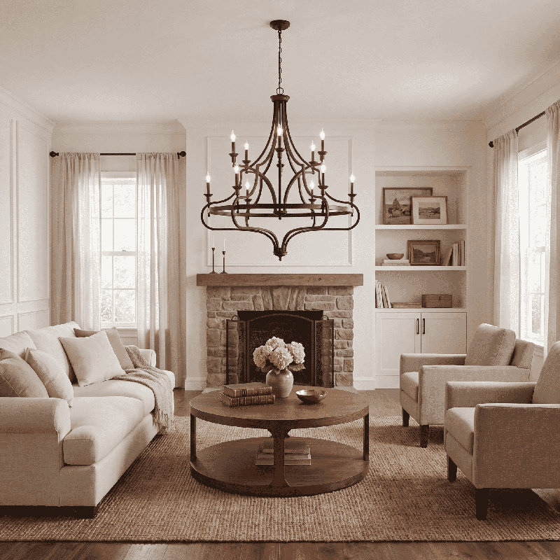 Lustre empire 12 lumières de style bougie Trenten