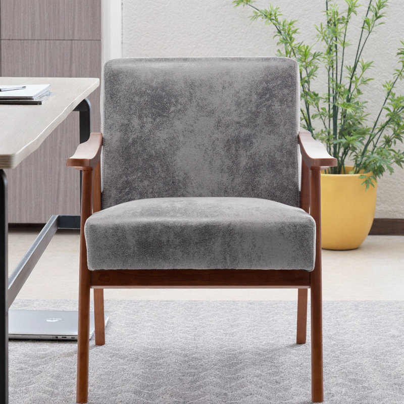 Jamesina 26.37" W Armchair, Gray Fabric, 32.3" H x 30.3" W x 25.8" D