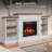 Country Living Belhaven 74 Inch Bookcase Mantel Package | 23 Inch Smart Electric Fireplace Insert Heater