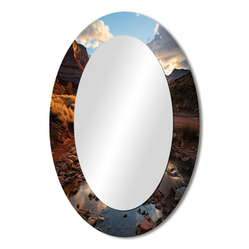 Kronos - Miroir paysager en métal, 36 po x 24 po