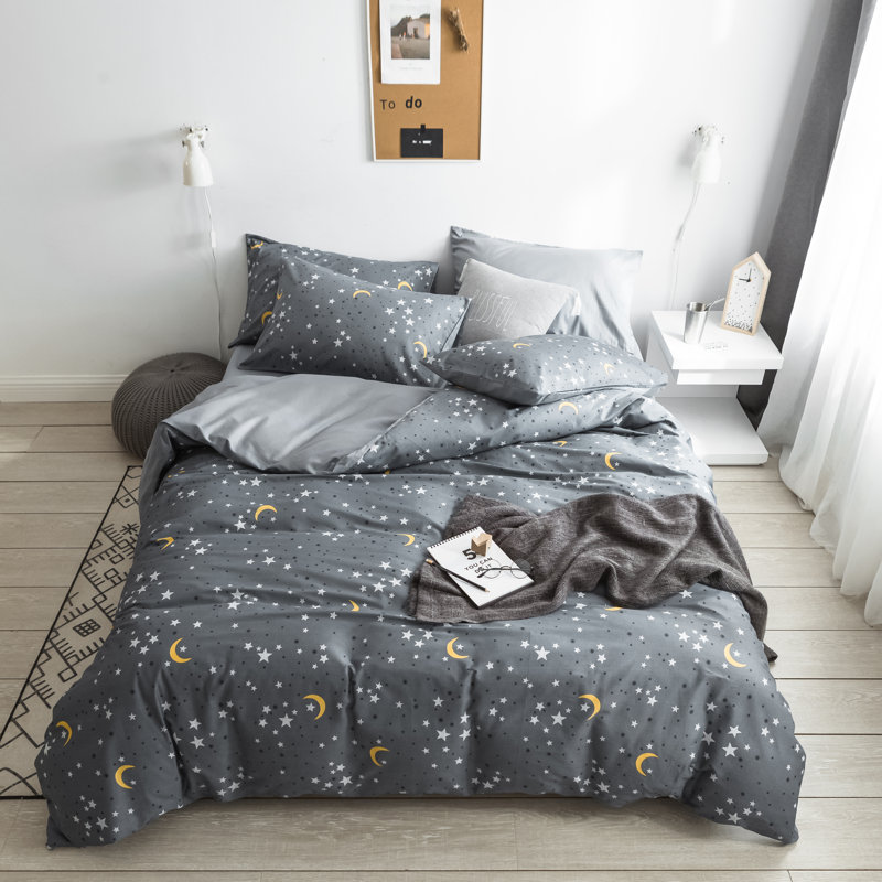Microfiber Comforter Set, Queen Comforter + 4 Additional Pieces, Gray