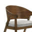Ensemble de 2 fauteuils Lery, dossier courbé en bois de noyer brun, siège rembourré