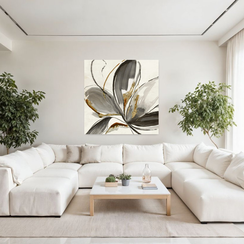 Gris, gloire II, art abstrait minimaliste et naturel, H 48 po x l 48 po