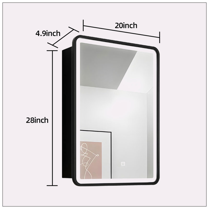 Armoire à pharmacie murale Branya, H 28 po x l 20 po x P 4,9 po