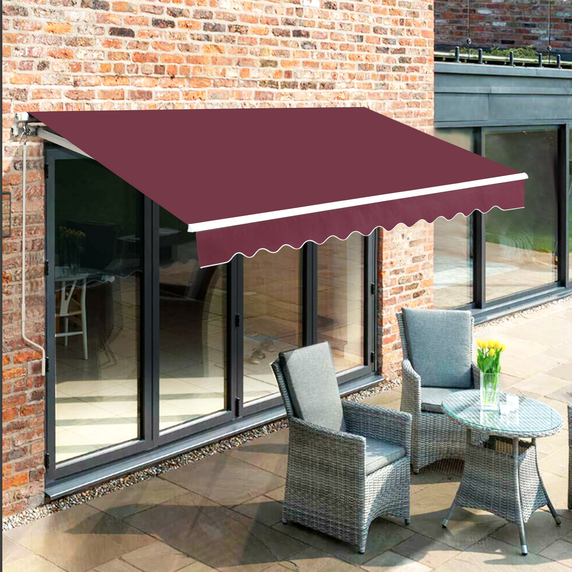 Mcombo Awnings Manual Retractable Patio Door Window Awning Sunshade Shelter Outdoor Canopy Wayfair 9515