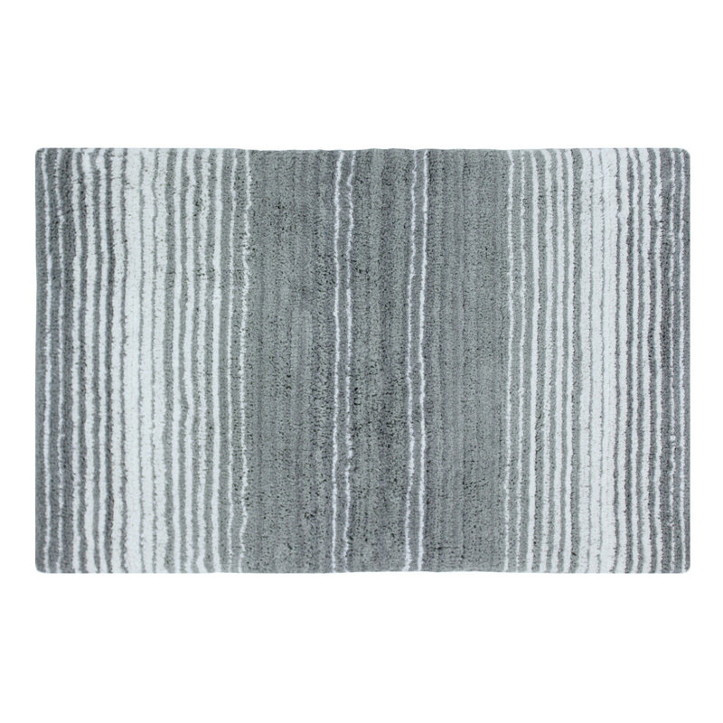 Griffie Plush 100 % Cotton Bath Rug, Single - 21" L x 34" W, Gray