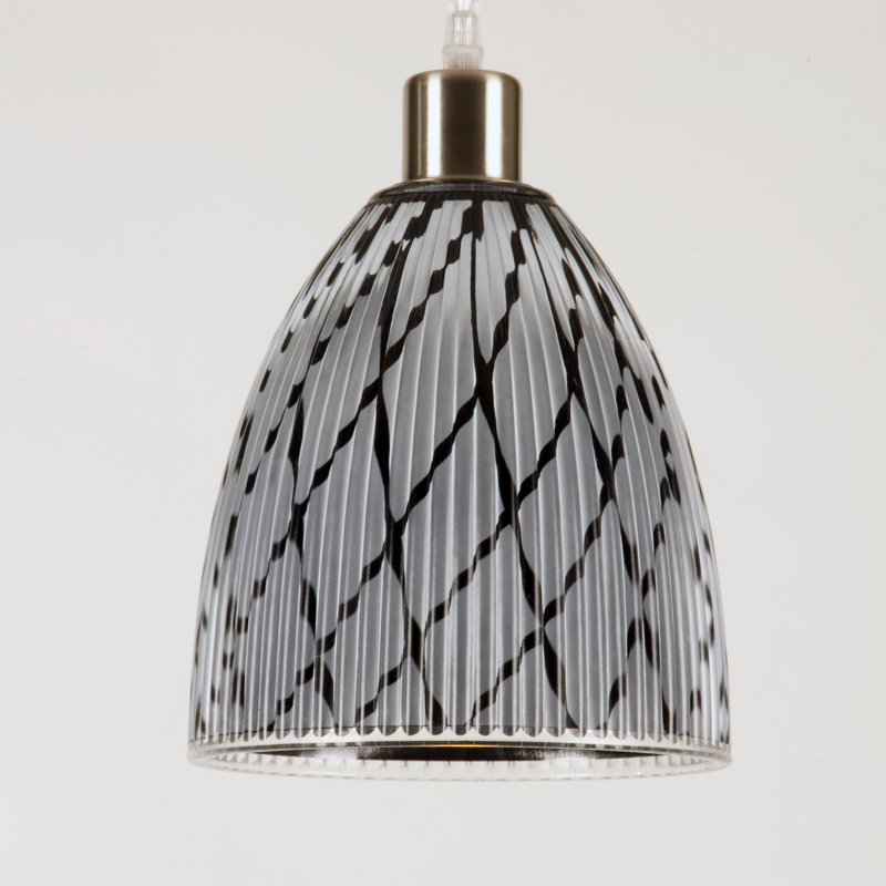 20cm H Metal Bell Pendant Shade, White and black