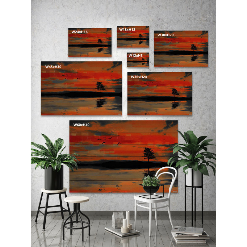 Sutton par Parvez Taj - Peinture sur bois sans cadre, H 20 po x l 30 po x P 1,5 po