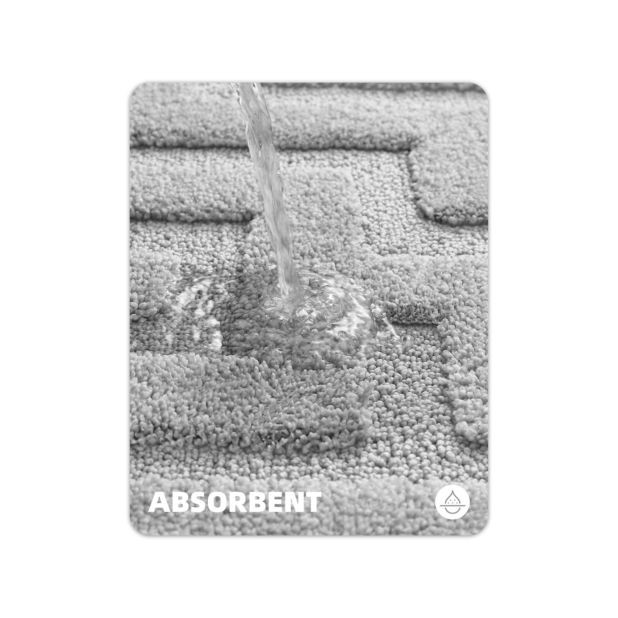 Non-Slip Bath Rug, Gray, 16" L x 24" W