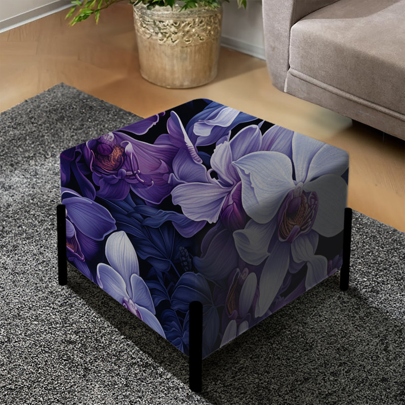 Orchidée crépuscule motif tropical - repose-pieds carré tropical