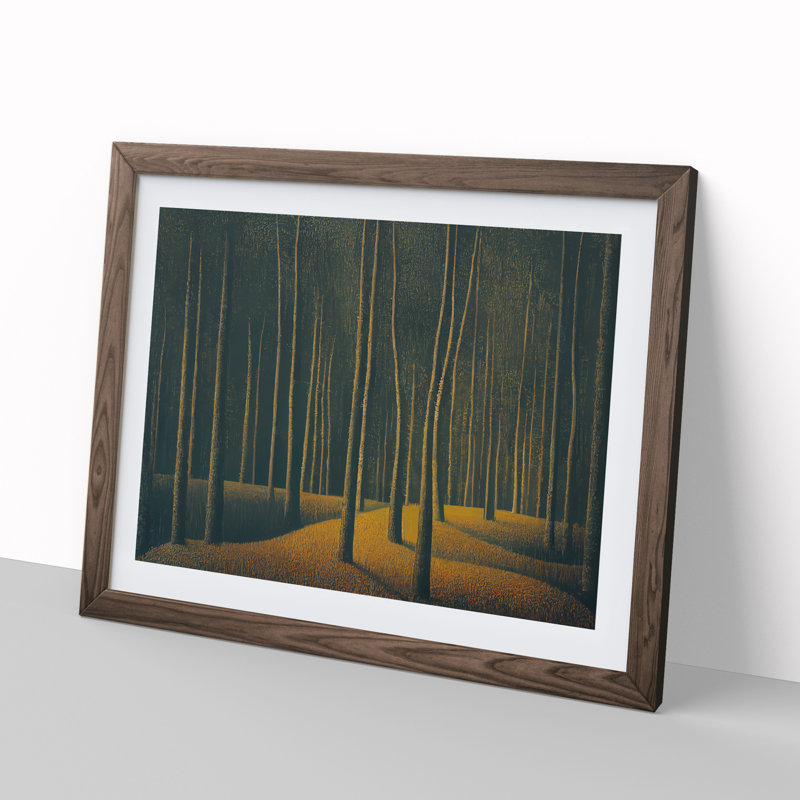 XH1022-633X An Extraordinary Forest - Single Picture Frame Painting, 25cm H x 34cm W x 2cm D, Walnut