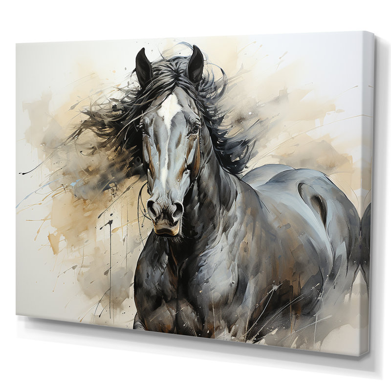 Hooves in Harmony Horse - cheval, art mural, Toile tendue, 12" H x 20" W
