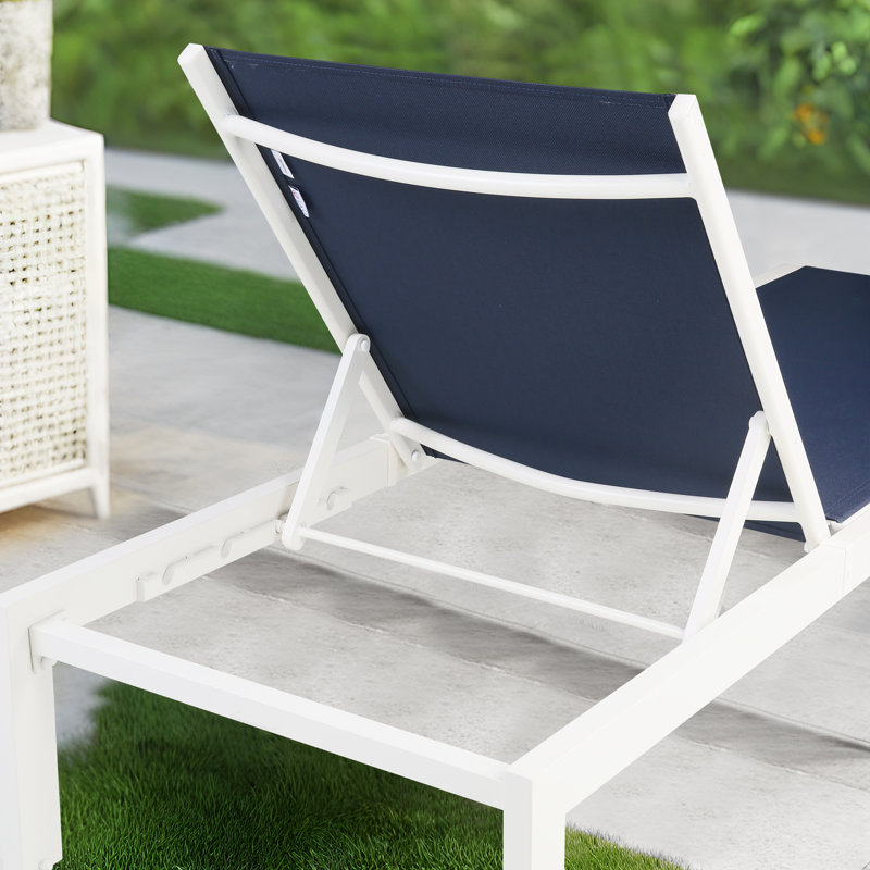 Ensemble de chaises longues inclinables en aluminium 76,8 po , Marine