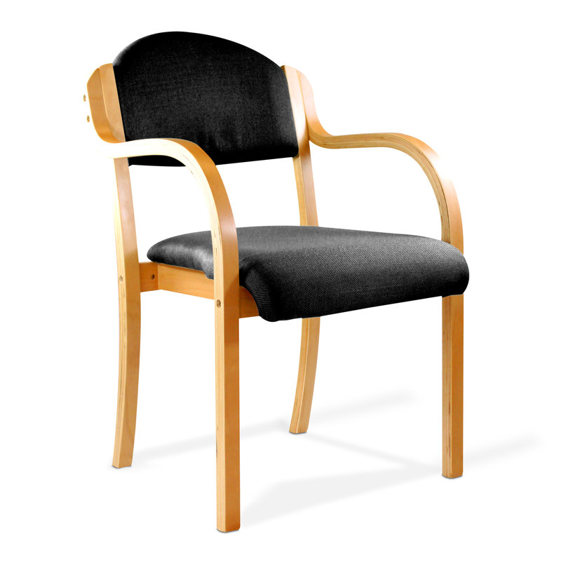 Villebois Bentwood Stacking Chair with Cushion, Black