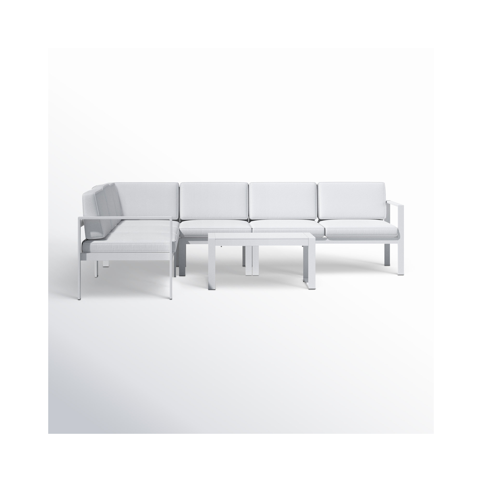 Karen Sectional Seating Group with Cushions, White