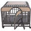 Pavillon pour chien de 46 po de hauteur - structure solide, plateaux amovibles, roues stables, tapis de repos chaud, revêtement de cabane robuste, convient aux chiens