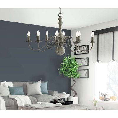 Asher 8 - Light Candle Style Chandelier