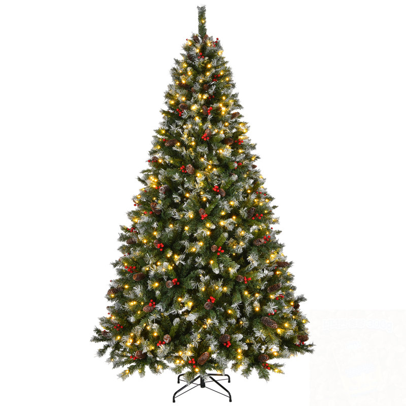 Arbre de Noël avec base en métal, H 9 pi
