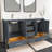 Anvay 60 in. Double Sinks Freestanding Bathroom Vanity in Charcoal Gray with Carrara Marble Top-406671024-408697619