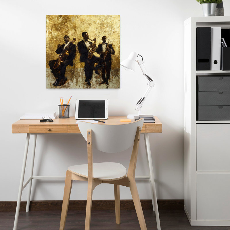 Golden Era 3, art abstrait contemporain, H 18 po x l 18 po