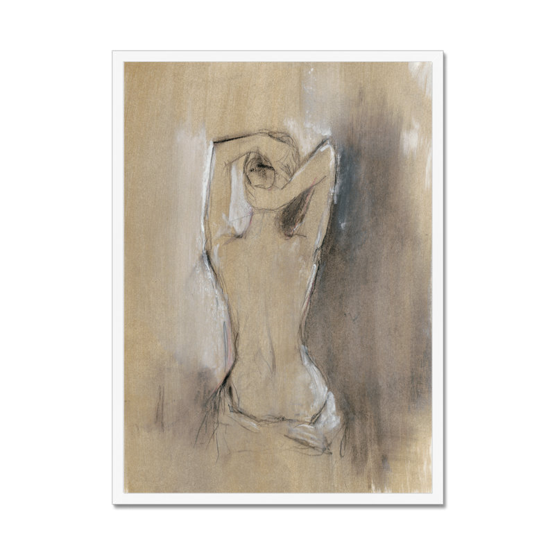 Contemporary Draped Figure I - Painting, 122cm H x 81cm W, Black Floater Framed