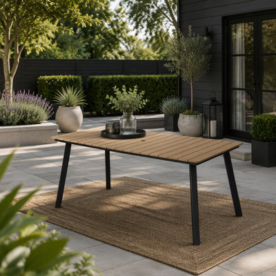 Table de salle à manger d'extérieur pliante avec trou pour parasol