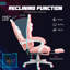 HOMCOM Gaming Chair for Adults with Cat Ears Footrest Headrest-20656691