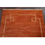 Tapis de couloir orange en laine noué à la main de conception unique 2 pi 6 po x 9 pi 7 po