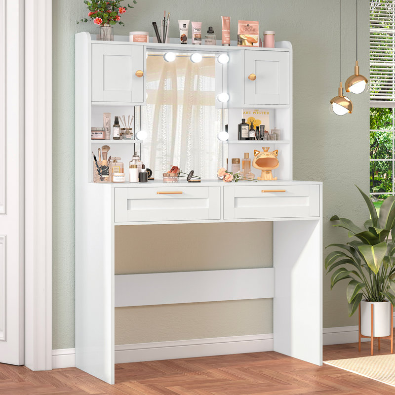 Meuble-lavabo avec 2 tiroirs Syden, Blanc