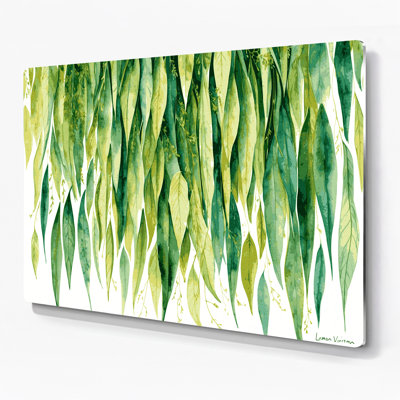 Botanical Lemon Verbena Green Metal Wall Art