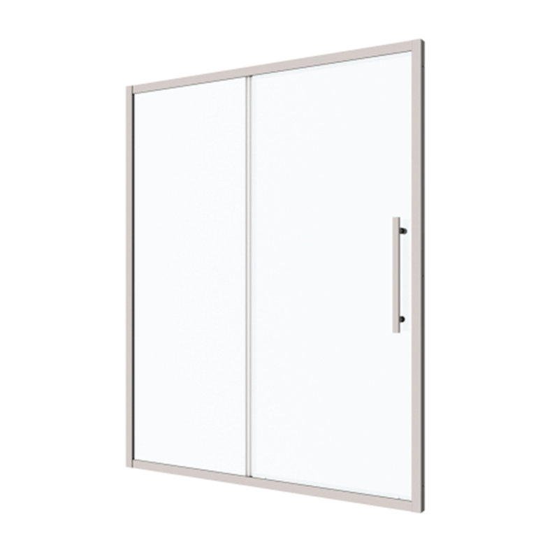 Large porte de douche coulissante avec verre trempé, Argent
