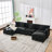 140.9-Inch U-Shaped Modular Sectional Sofa-984836932