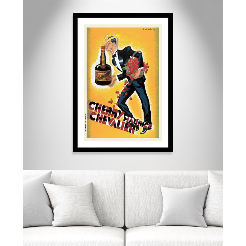 «Brickhill Cherry» par Maurice Chevalier, affiche vintage encadrée