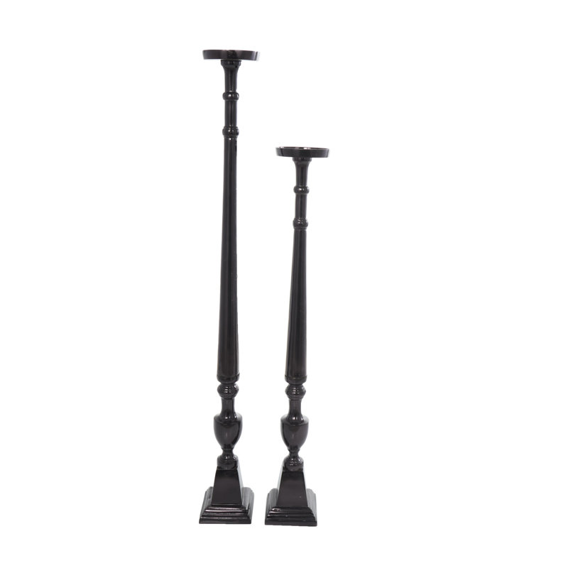 Ensemble de porte-bougies en aluminium, Noir