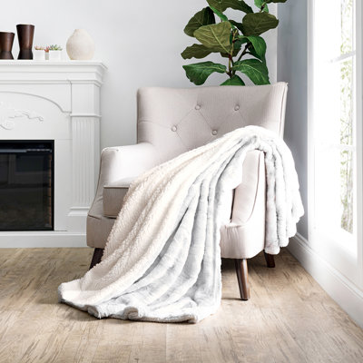 Faux Fur Sherpa Tie Dye Throw Blanket