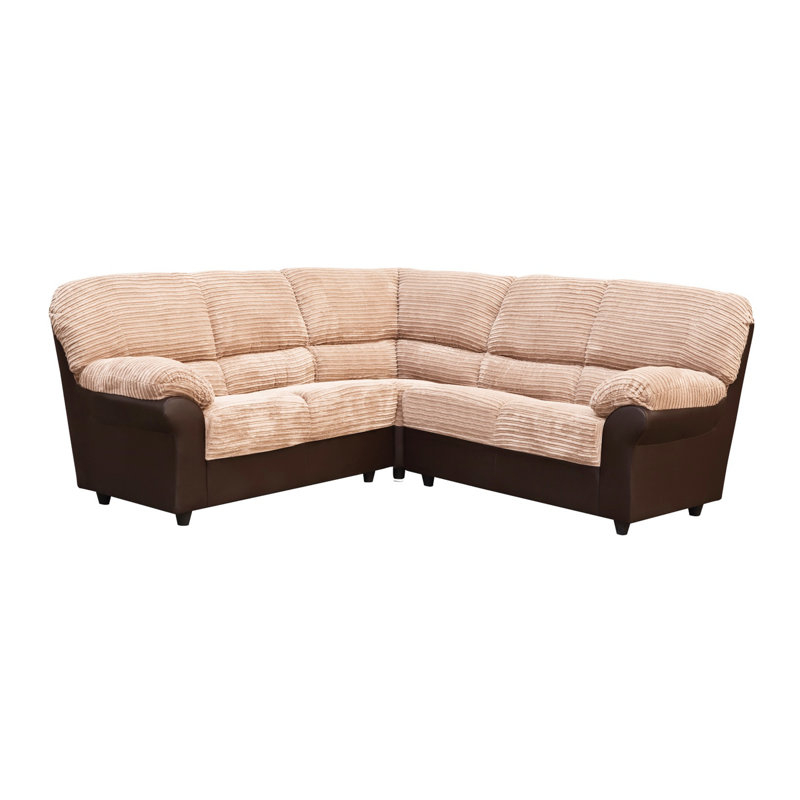 Orchard Lane 4 Seater Corduroy Corner Sofa , Brown/Brown