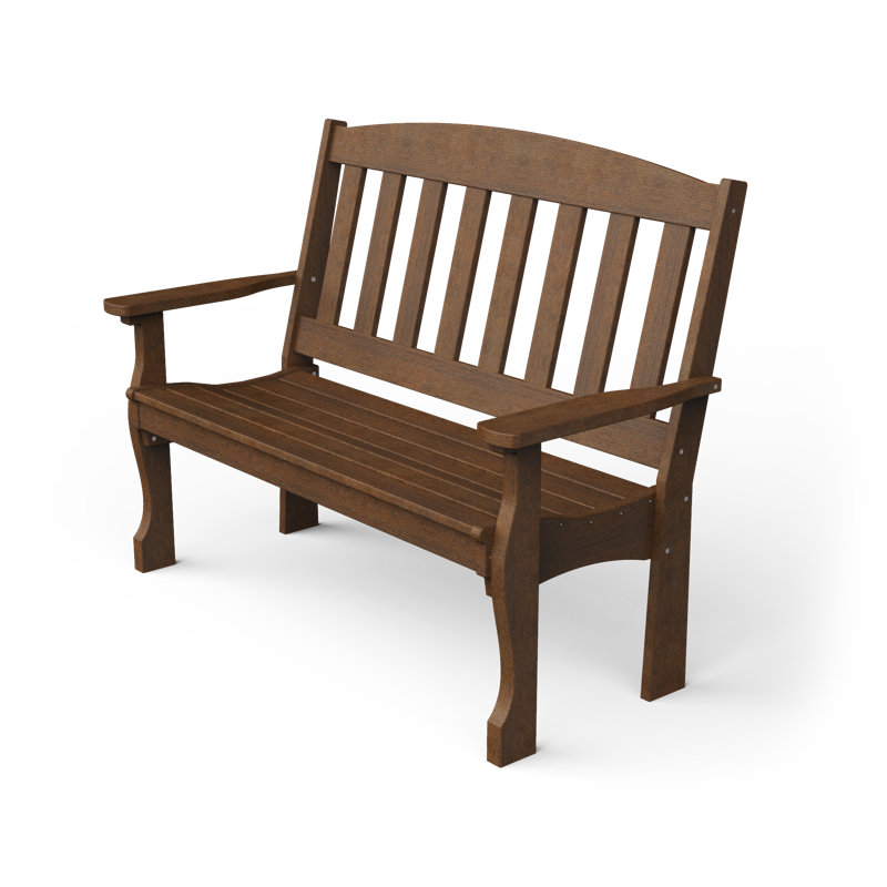 Banc de jardin en plastique Leeroy, Acajou