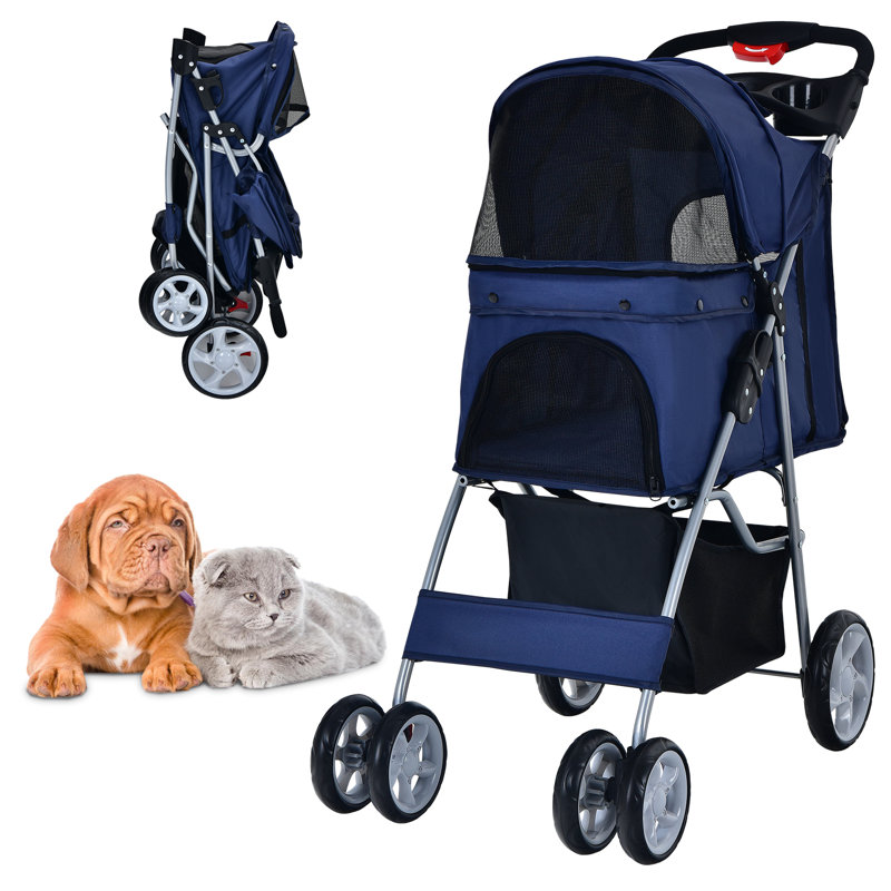 Besaw Collapsible Pet Vehicle Travel Carrier, Navy