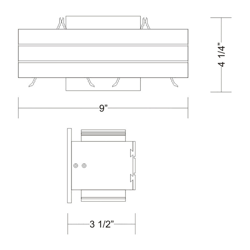 Paral.Lel 2-Light Flush Mount, Brushed Aluminum
