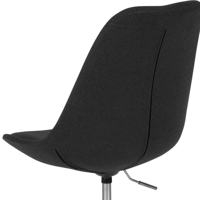 Mid-Back Fabric Task Office Chair with Pneumatic Lift, Black