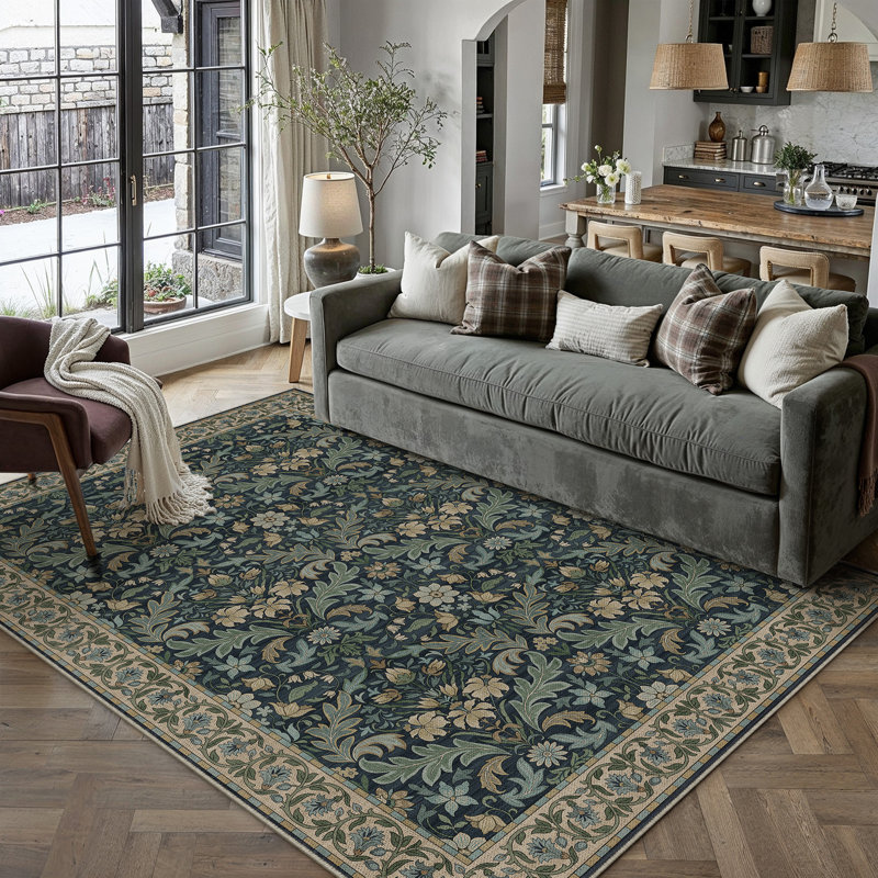 Tapis à motif floral Ellis & Loom, Rectangle 5 pi x 7 pi