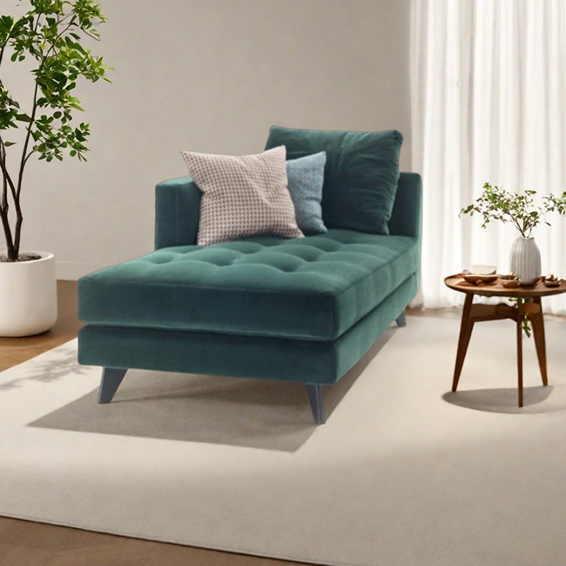 Méridienne de luxe en tissu de flanelle capitonnée, Orienté à droite