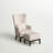 Caistor Upholstered Wingback Chair with Ottoman-306395784