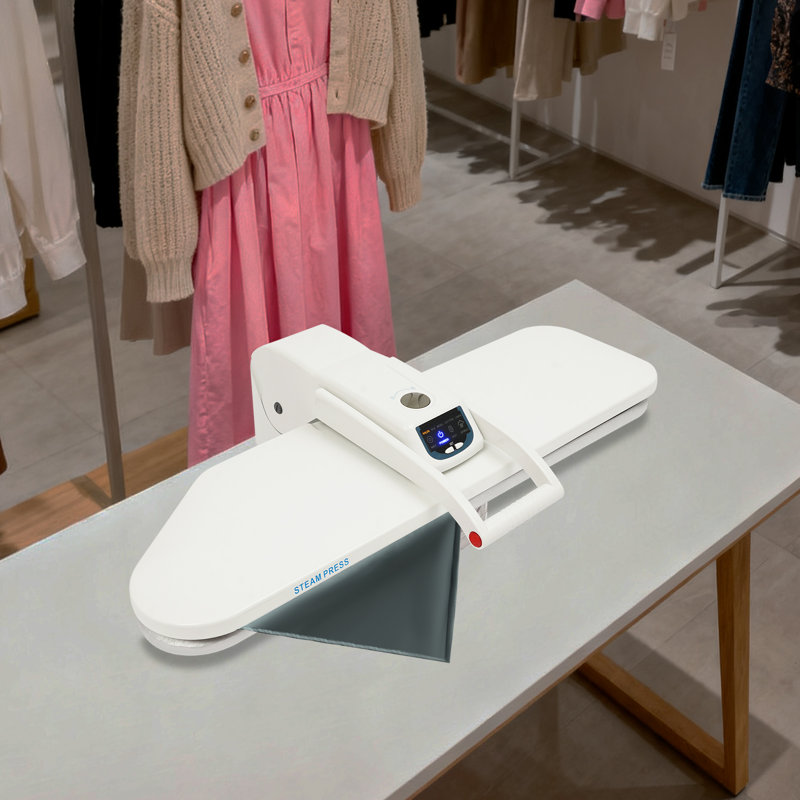 Steam Press Machine With 5 Fabric Settings, Fabric Steam Press For Silk, Wool, Cotton, Linen And Nylon Clothing, White